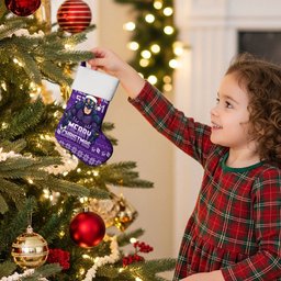 Melbourne Storm Christmas Stocking Australian Rugby Fans - Pixelated Ugly Xmas Pattern Mascot Santa