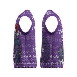 Personalized Melbourne Storm Christmas Knitted V-Neck Vest Australian Rugby Fans - Pixelated Ugly Xmas Pattern Mascot Santa