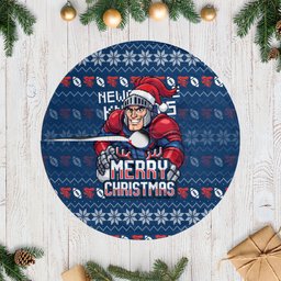 Newcastle Knights Christmas Tree Skirt Australian Rugby Fans - Pixelated Ugly Xmas Pattern Mascot Santa