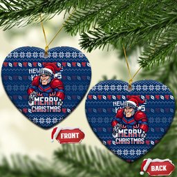 Newcastle Knights Christmas Ceramic Ornament Australian Rugby Fans - Pixelated Ugly Xmas Pattern Mascot Santa