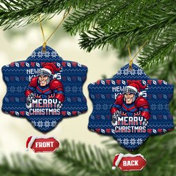 Newcastle Knights Christmas Ceramic Ornament Australian Rugby Fans - Pixelated Ugly Xmas Pattern Mascot Santa