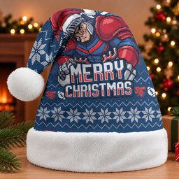Newcastle Knights Christmas Santa Hat Australian Rugby Fans - Pixelated Ugly Xmas Pattern Mascot Santa