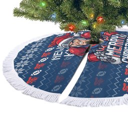 Newcastle Knights Christmas Tree Skirt Australian Rugby Fans - Pixelated Ugly Xmas Pattern Mascot Santa