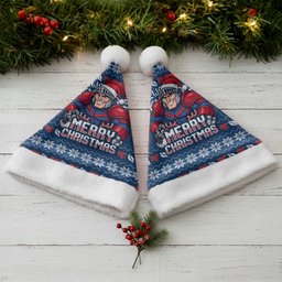 Newcastle Knights Christmas Santa Hat Australian Rugby Fans - Pixelated Ugly Xmas Pattern Mascot Santa