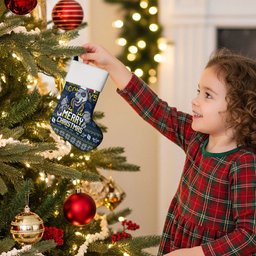 Cowboys Christmas Stocking Australian Rugby Fans - Pixelated Ugly Xmas Pattern Mascot Santa