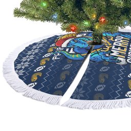 Parramatta Eels Christmas Tree Skirt Australian Rugby Fans - Pixelated Ugly Xmas Pattern Mascot Santa
