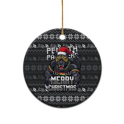 Penrith Panthers Christmas Ceramic Ornament Australian Rugby Fans - Pixelated Ugly Xmas Pattern Mascot Santa