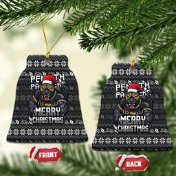 Penrith Panthers Christmas Ceramic Ornament Australian Rugby Fans - Pixelated Ugly Xmas Pattern Mascot Santa