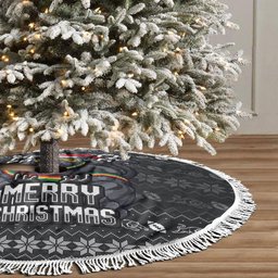 Penrith Panthers Christmas Tree Skirt Australian Rugby Fans - Pixelated Ugly Xmas Pattern Mascot Santa