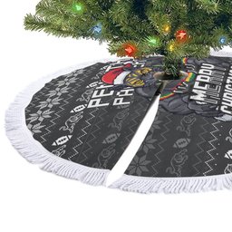 Penrith Panthers Christmas Tree Skirt Australian Rugby Fans - Pixelated Ugly Xmas Pattern Mascot Santa