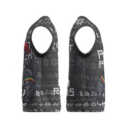 Personalized Penrith Panthers Christmas Knitted V-Neck Vest Australian Rugby Fans - Pixelated Ugly Xmas Pattern Mascot Santa
