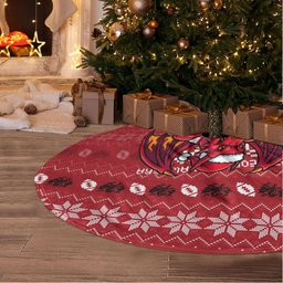 St George Illawarra Dragons Christmas Tree Skirt Australian Rugby Fans - Pixelated Ugly Xmas Pattern Mascot Santa