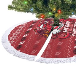 St George Illawarra Dragons Christmas Tree Skirt Australian Rugby Fans - Pixelated Ugly Xmas Pattern Mascot Santa