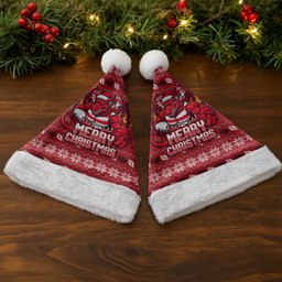 St George Illawarra Dragons Christmas Santa Hat Australian Rugby Fans - Pixelated Ugly Xmas Pattern Mascot Santa