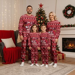 Personalized St George Illawarra Dragons Christmas Pajama Set Australian Rugby Fans - Pixelated Ugly Xmas Pattern Mascot Santa