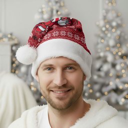 St George Illawarra Dragons Christmas Santa Hat Australian Rugby Fans - Pixelated Ugly Xmas Pattern Mascot Santa