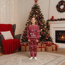 Personalized St George Illawarra Dragons Christmas Pajama Set Australian Rugby Fans - Pixelated Ugly Xmas Pattern Mascot Santa