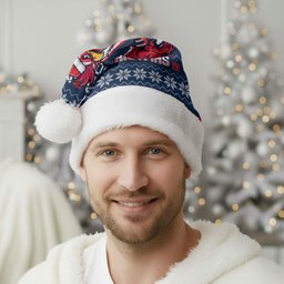 Sydney Roosters Christmas Santa Hat Australian Rugby Fans - Pixelated Ugly Xmas Pattern Mascot Santa