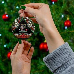 Personalised Ngai Tuhoe Aotearoa Meri Kirihimete Ceramic Ornament Maori Kiwi Bird Silver Fern Koru Pattern