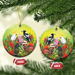 Australian Native Birds Ceramic Ornament Art Dot Painting Pattern