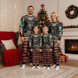 Personalised Ngai Tuhoe Aotearoa Meri Kirihimete Christmas Pajama Set Maori Kiwi Bird Silver Fern Koru Pattern