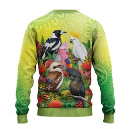 Australian Native Birds Ugly Christmas Sweater Art Dot Painting Pattern