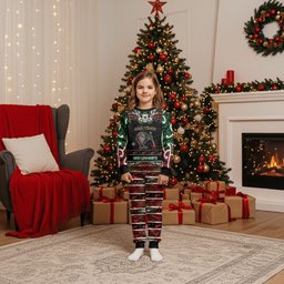 Personalised Ngai Tuhoe Aotearoa Meri Kirihimete Christmas Pajama Set Maori Kiwi Bird Silver Fern Koru Pattern