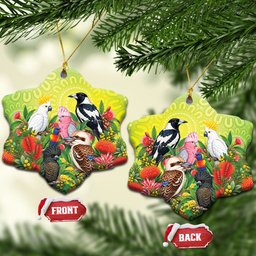 Australian Native Birds Ceramic Ornament Art Dot Painting Pattern