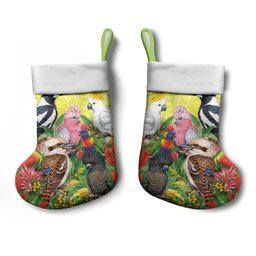 Australian Native Birds Christmas Stocking Art Dot Painting Pattern