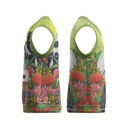 Australian Native Birds Christmas Knitted V-Neck Vest Art Dot Painting Pattern