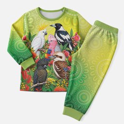 Australian Native Birds Christmas Pajama Set Art Dot Painting Pattern