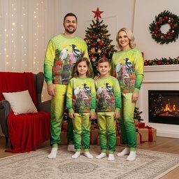 Australian Native Birds Christmas Pajama Set Art Dot Painting Pattern