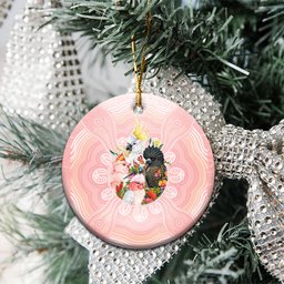 Australian Cockatoos Ceramic Ornament Flora Aboriginal Dot Art Pattern
