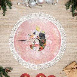 Australian Cockatoos Tree Skirt Flora Aboriginal Dot Art Pattern