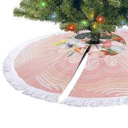Australian Cockatoos Tree Skirt Flora Aboriginal Dot Art Pattern
