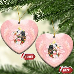 Australian Cockatoos Ceramic Ornament Flora Aboriginal Dot Art Pattern