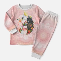 Australian Cockatoos Christmas Pajama Set Flora Aboriginal Dot Art Pattern