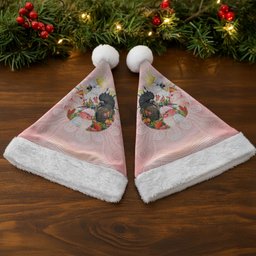 Australian Cockatoos Christmas Santa Hat Flora Aboriginal Dot Art Pattern