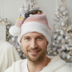 Australian Cockatoos Christmas Santa Hat Flora Aboriginal Dot Art Pattern