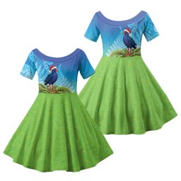 New Zealand Christmas Family Matching Short Sleeve Bodycon Dress and Hawaiian Shirt Pukeko With Ponga Tree Silver Fern