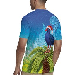New Zealand Christmas Rugby Jersey Pukeko With Ponga Tree Silver Fern