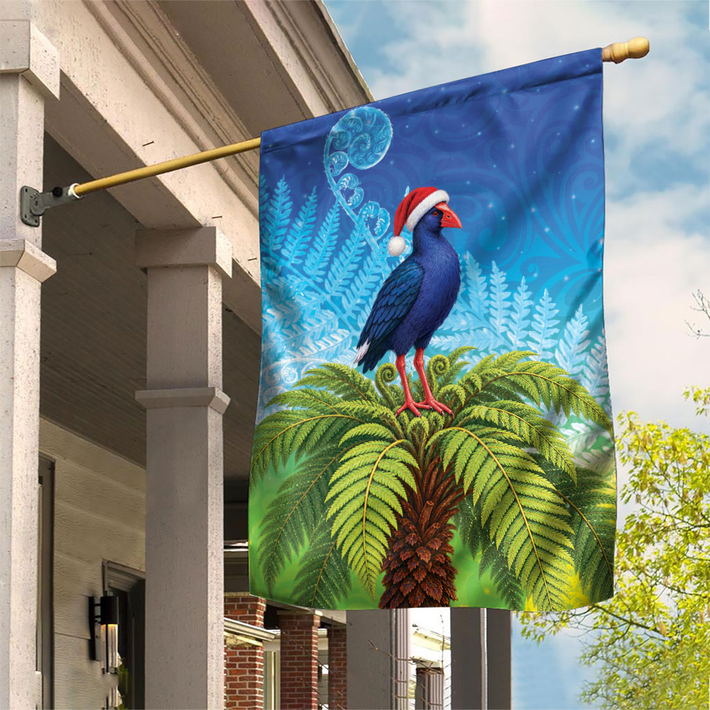 New Zealand Christmas Garden Flag Pukeko With Ponga Tree Silver Fern