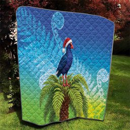 New Zealand Christmas Quilt Pukeko With Ponga Tree Silver Fern