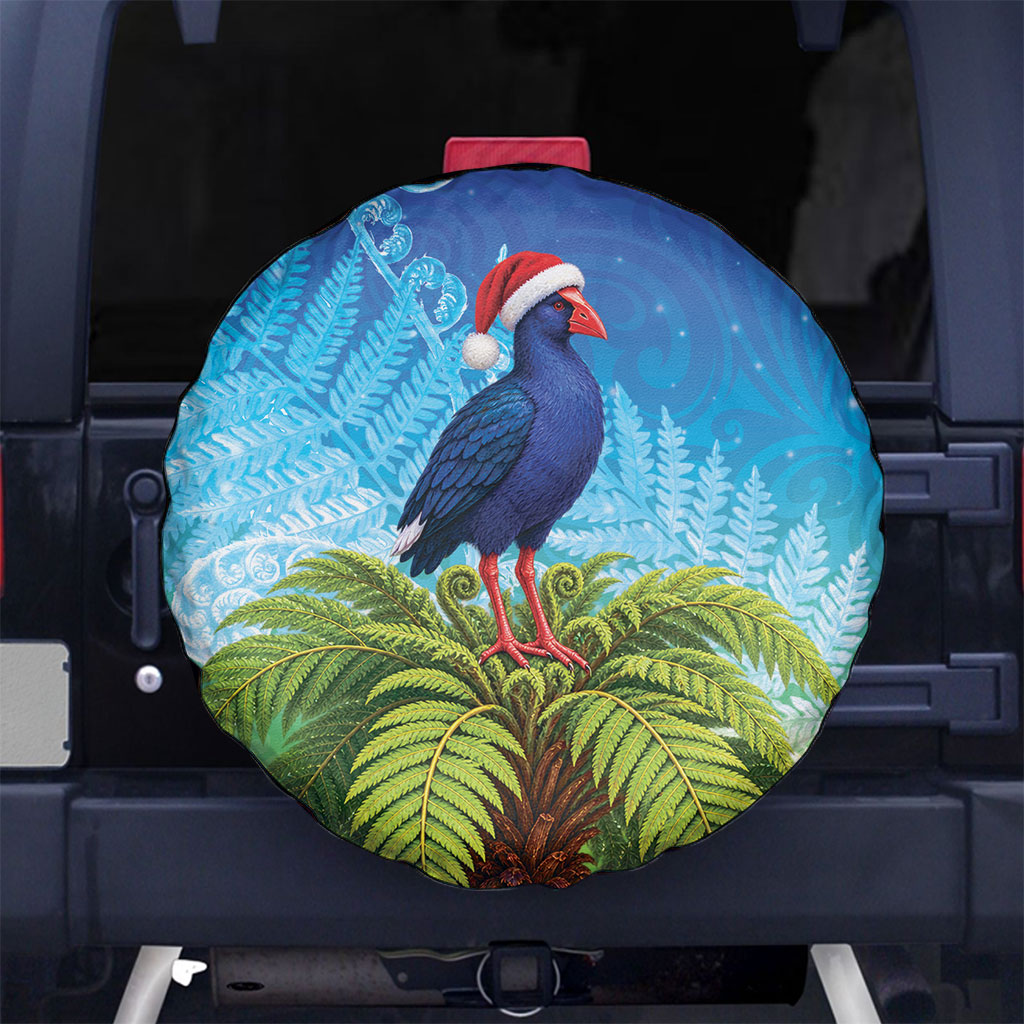 New Zealand Christmas Spare Tire Cover Pukeko With Ponga Tree Silver Fern
