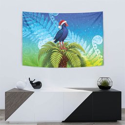 New Zealand Christmas Tapestry Pukeko With Ponga Tree Silver Fern