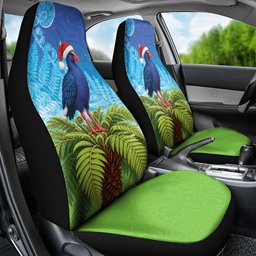 New Zealand Christmas Car Seat Cover Pukeko With Ponga Tree Silver Fern