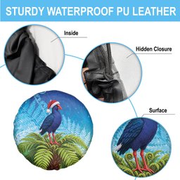 New Zealand Christmas Spare Tire Cover Pukeko With Ponga Tree Silver Fern