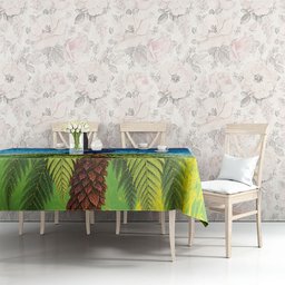 New Zealand Christmas Tablecloth Pukeko With Ponga Tree Silver Fern