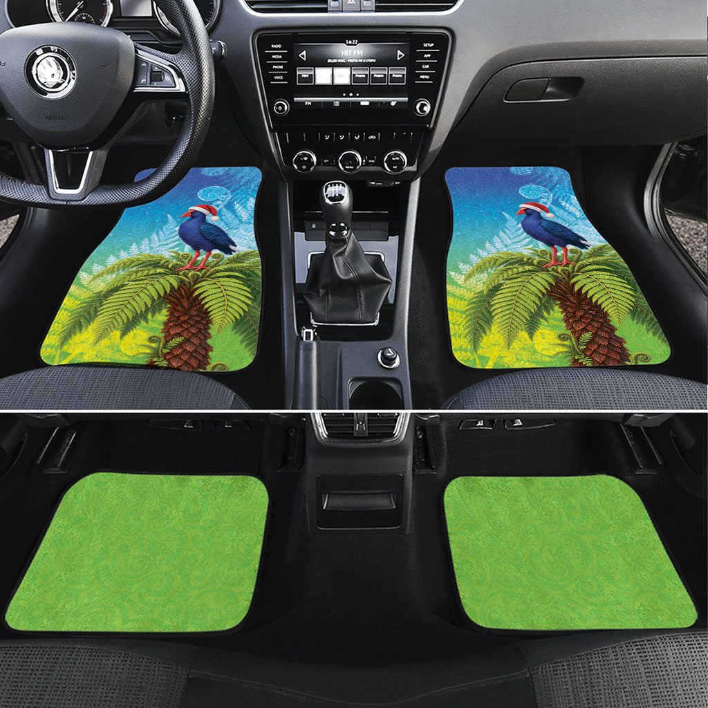New Zealand Christmas Car Mats Pukeko With Ponga Tree Silver Fern