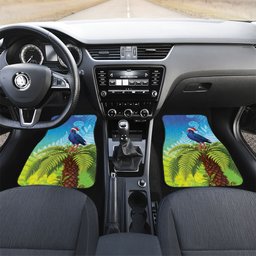 New Zealand Christmas Car Mats Pukeko With Ponga Tree Silver Fern